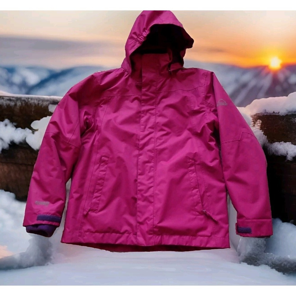 McKINLEY 3-in-1‎ Jacket Womens Medium Pink Aquamax Pro Fleece Lined Hood EUC